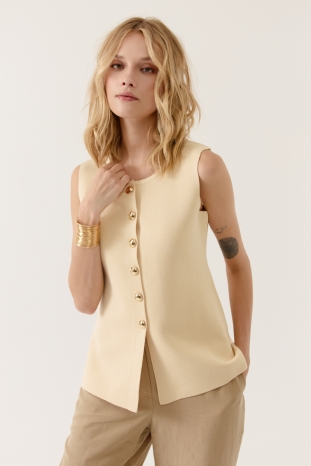 CHALECO BEIGE BOTONES ENORISE ARTLOVE