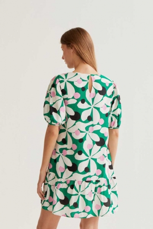 VESTIDO VERDE FLORES HOSTA COMPAÑÍA FANTÁSTICA