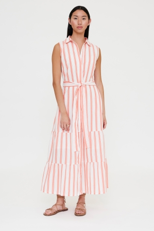 VESTIDO STRIPES CORAL WILDPONY