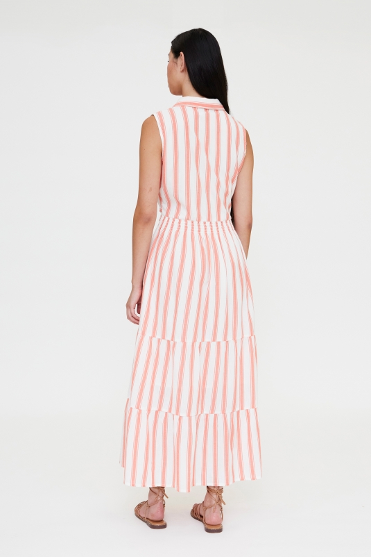 VESTIDO STRIPES CORAL WILDPONY