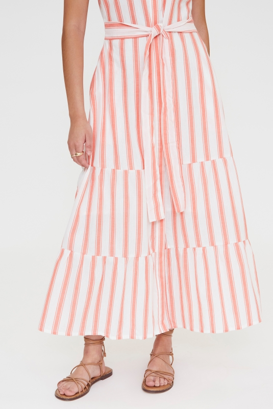 VESTIDO STRIPES CORAL WILDPONY