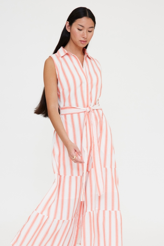 VESTIDO STRIPES CORAL WILDPONY