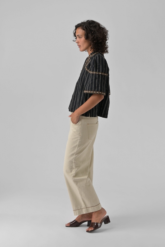 BLUSA NEGRA BORDADA CORA NEGRO ORFEO