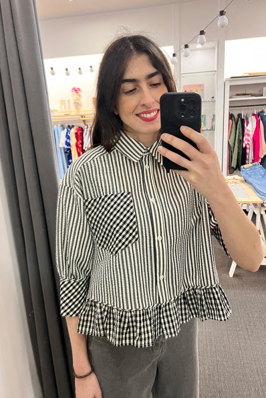 CAMISA JAHNIS RAYAS CUADROS ORFEO