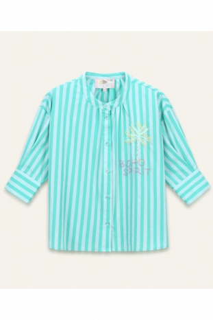 CAMISA SIMONE RAYAS TURQUESAS ORFEO