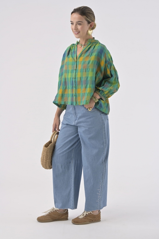 CAMISA DANIELLE CUADROS VERDES ORFEO
