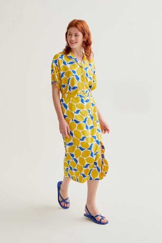 FALDA MIDI LIMONES COMPAÑÍA FANTÁSTICA