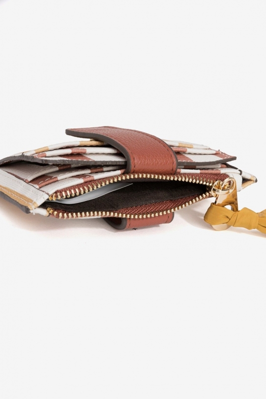 TARJETERO MONEDERO RAYAS AMARILLAS