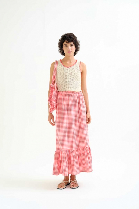 FALDA CUADRO VICHY ROJO COMPAÑÍA FANTÁSTICA