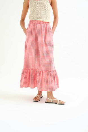 FALDA CUADRO VICHY ROJO COMPAÑÍA FANTÁSTICA