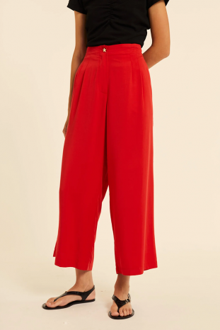 PANTALÓN CULOTE PINZAS ROJO PEPALOVES