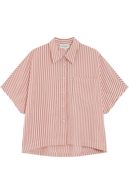 CAMISA VERCIA RAYAS CORAL GRACE & MILA