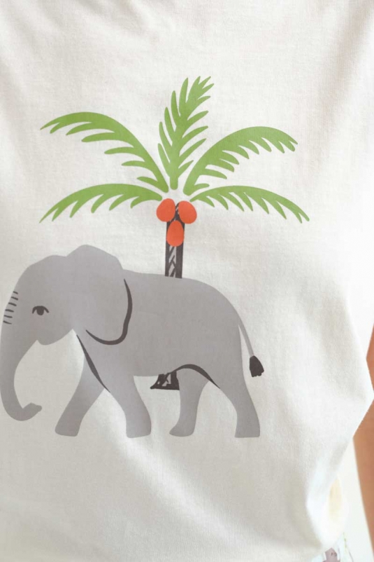 CAMISETA ELEFANTE Y PALMERA COMPAÑÍA FANTÁSTICA