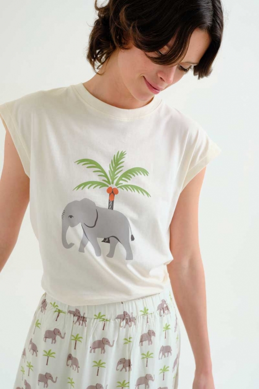 CAMISETA ELEFANTE Y PALMERA COMPAÑÍA FANTÁSTICA