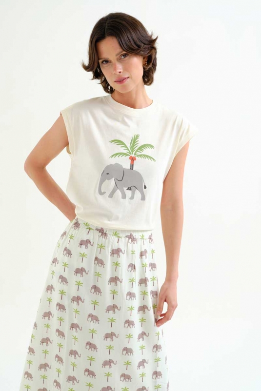 CAMISETA ELEFANTE Y PALMERA COMPAÑÍA FANTÁSTICA