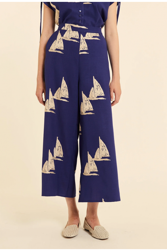 PANTALÓN AZUL BARCOS BORDADOS PEPALOVES
