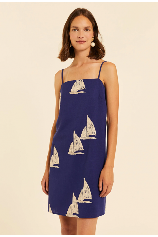 VESTIDO TIRANTES BARCOS BORDADOS PEPALOVES