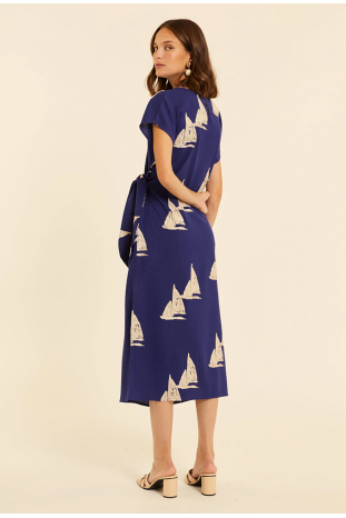 VESTIDO NUDO BARCOS BORDADOS PEPALOVES