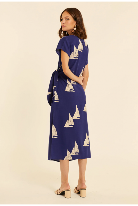 VESTIDO NUDO BARCOS BORDADOS PEPALOVES