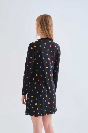 VESTIDO NEGRO CORAZONES COMPAÑÍA FANTÁSTICA