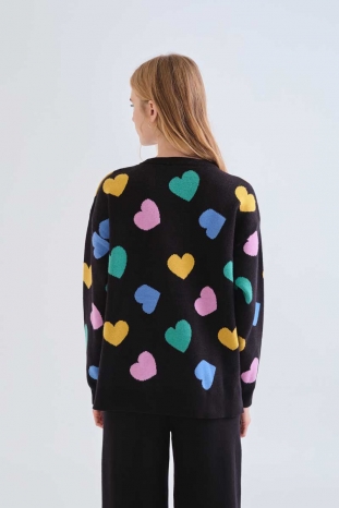 JERSEY NEGRO CORAZONES COMPAÑÍA FANTÁSTICA