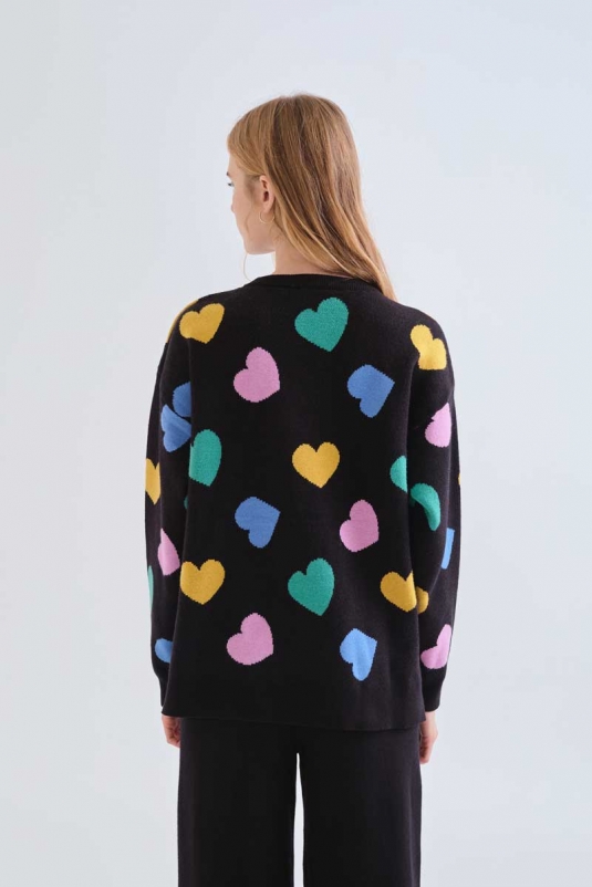 JERSEY NEGRO CORAZONES COMPAÑÍA FANTÁSTICA