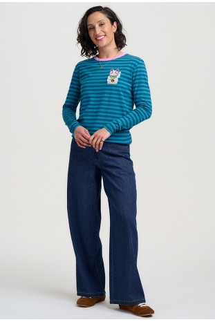 CAMISETA RAYAS AZULES LUCKY CAT BRUNSWICK SUGARHILL BRIGHTON