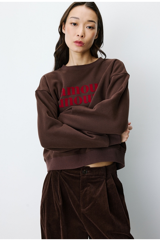 SUDADERA MARRÓN AMOUR AMERY GRACE&MILA