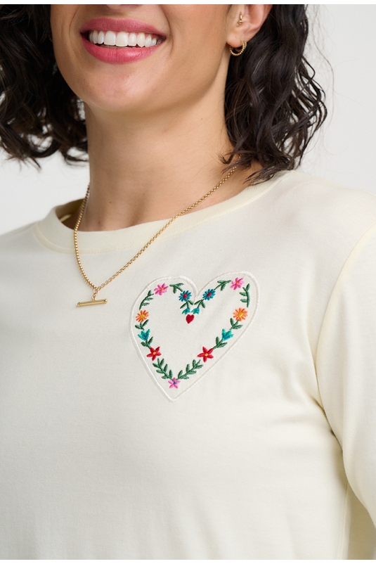 TOP BLANCO CORAZÓN FLORES BORDADAS BRUNSWICK SUGARHILL
