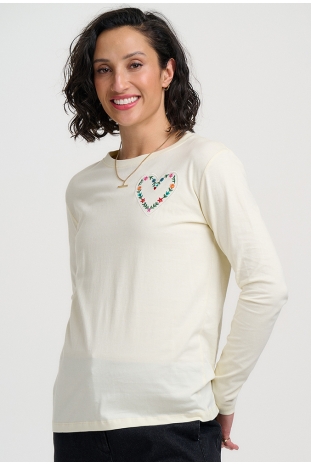 TOP BLANCO CORAZÓN FLORES BORDADAS BRUNSWICK SUGARHILL