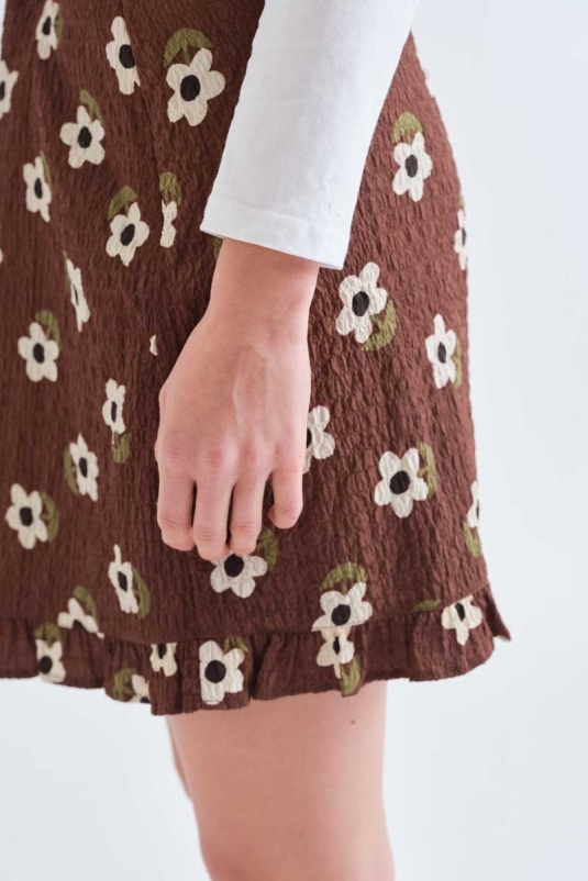 FALDA MARRÓN FLORES SANTINI COMPAÑÍA FANTÁSTICA