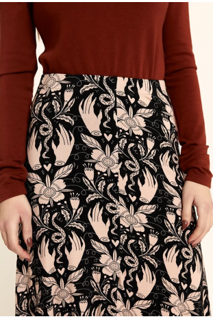 FALDA MIDI MANOS PEPALOVES