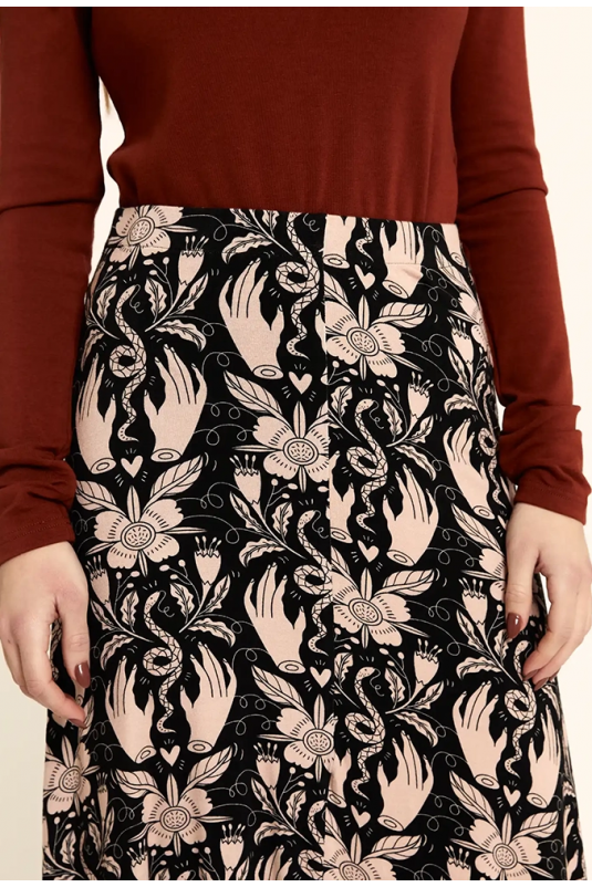 FALDA MIDI MANOS PEPALOVES