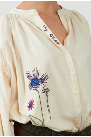 BLUSA BEIGE FLOR BORDADA DANIELLE ORFEO