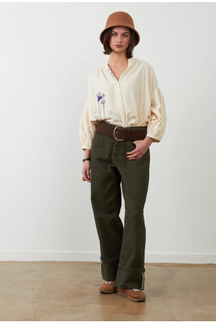 BLUSA BEIGE FLOR BORDADA DANIELLE ORFEO
