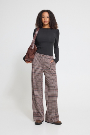 PANTALÓN CUADROS GRANATES KATE ICHI