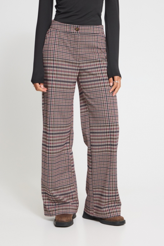PANTALÓN CUADROS GRANATES KATE ICHI