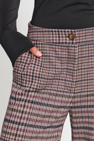 PANTALÓN CUADROS GRANATES KATE ICHI