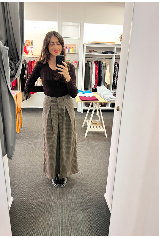 PANTALÓN CINDY CARREAUX CHOCO ORFEO