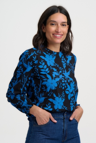 BLUSA AZUL FLORES CLARISSE SUGARHILL BRIGHTON