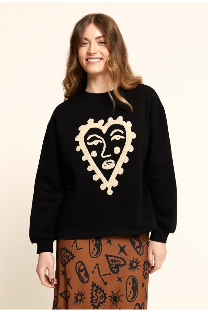SUDADERA CORAZÓN NEGRO PEPALOVES