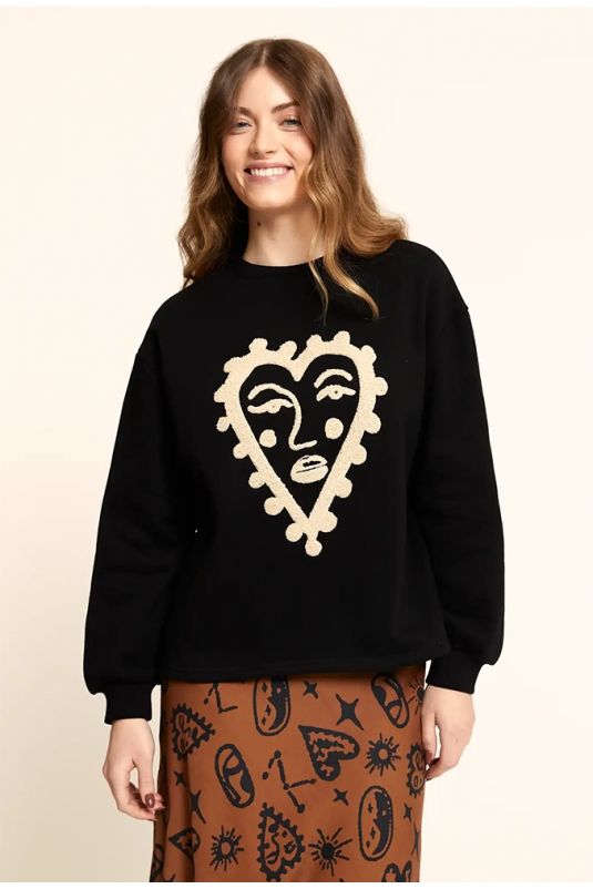 SUDADERA CORAZÓN NEGRO PEPALOVES