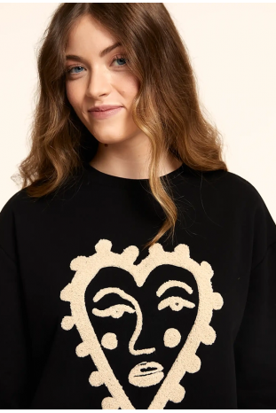 SUDADERA CORAZÓN NEGRO PEPALOVES