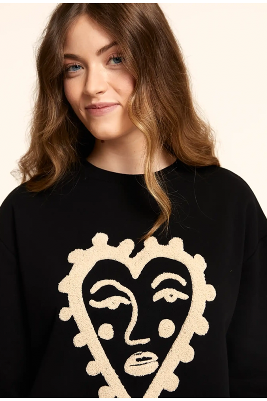 SUDADERA CORAZÓN NEGRO PEPALOVES