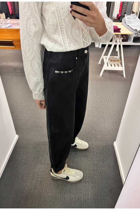 PANTALÓN BARREL NEGRO GRAYSON ORFEO