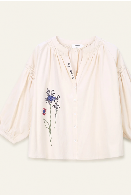 CAMISA DANIELE FLOR BORDADA ORFEO