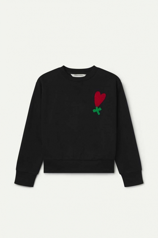SUDADERA NEGRA CORAZONES CICLAMEN COMPAÑÍA FANTÁSTICA