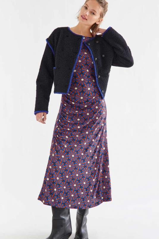VESTIDO MIDI FLORES CHOCOLATE COMPAÑÍA FANTÁSTICA