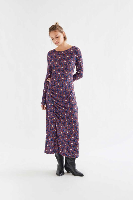 VESTIDO MIDI FLORES CHOCOLATE COMPAÑÍA FANTÁSTICA