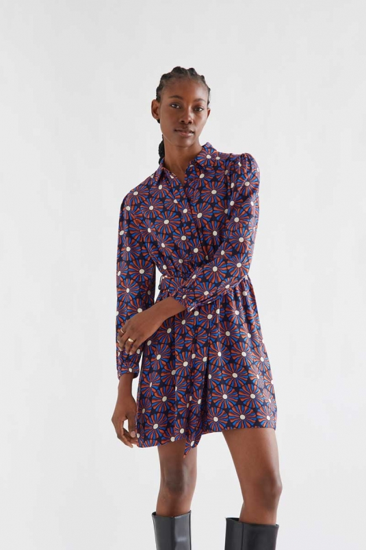 VESTIDO CAMISERO FLORES CHOCOLATE COMPAÑÍA FANTÁSTICA